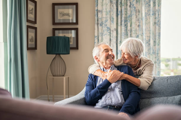 Senior couple enjoying time at home